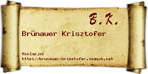 Brünauer Krisztofer névjegykártya